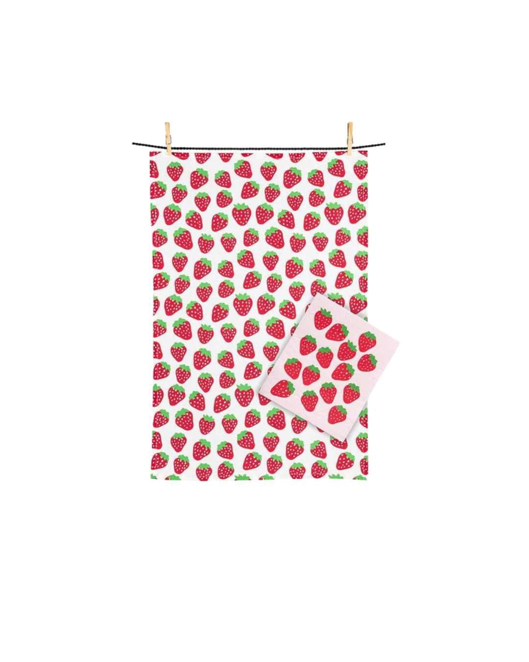 Strawberries Dish Cloth and Towel Set