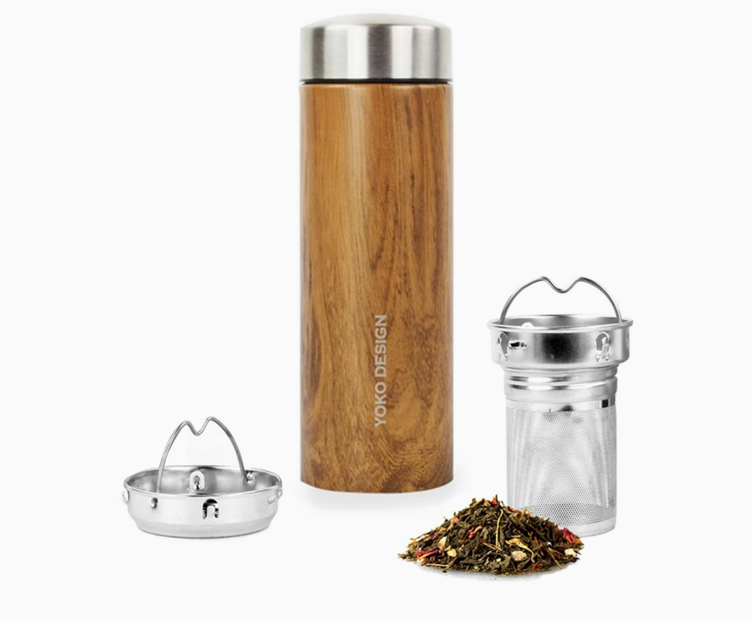 Tea on the Go 350ml Insulated Thermos - Warm Wood