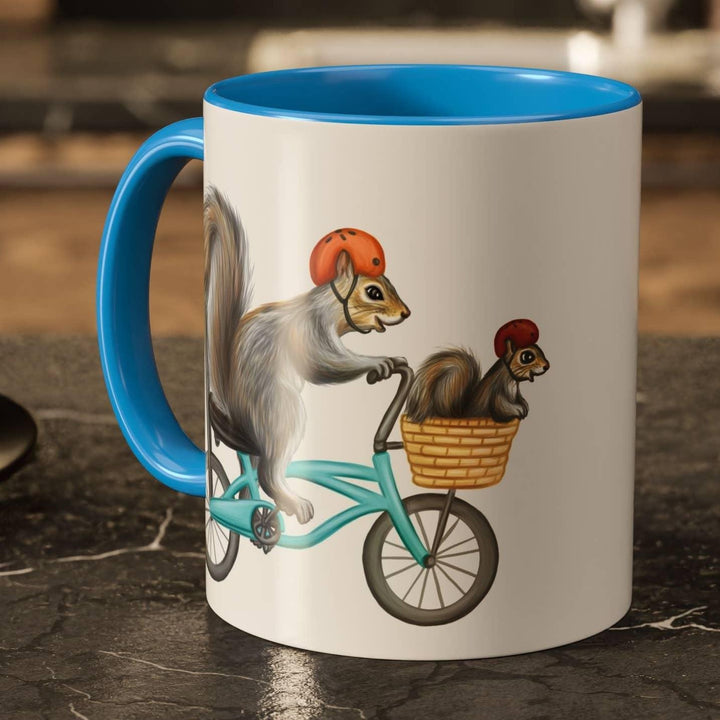 Squirrels on a Bike Ceramic Mug