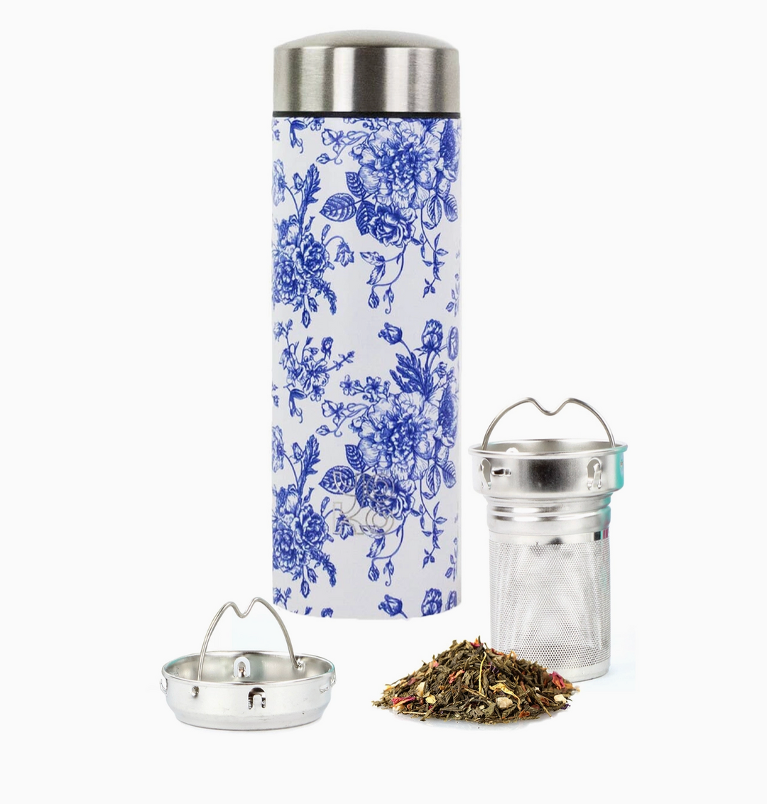 Tea on the Go 350ml Insulated Thermos - "Toile De Jouy"