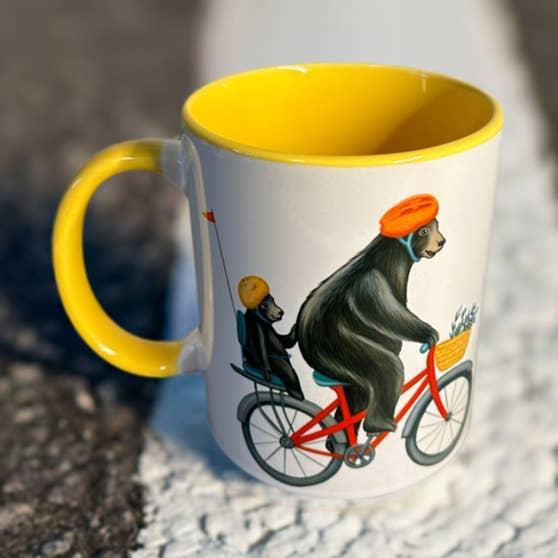 Bears Riding a Bike Mug