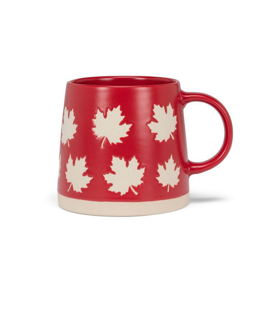 Wide Base Mug with Maple Leaves