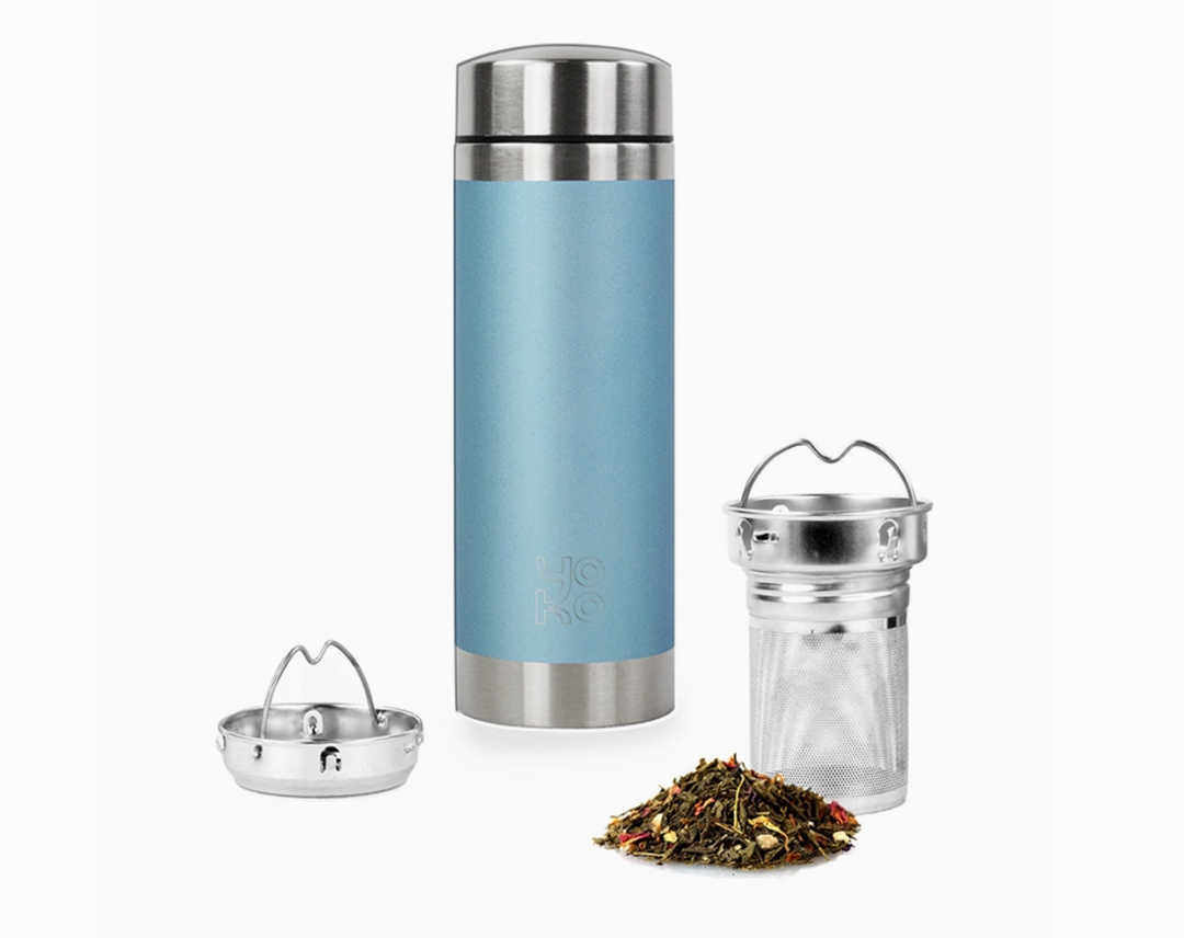 Tea on the Go 350ml Insulated Thermos - Blue Sea
