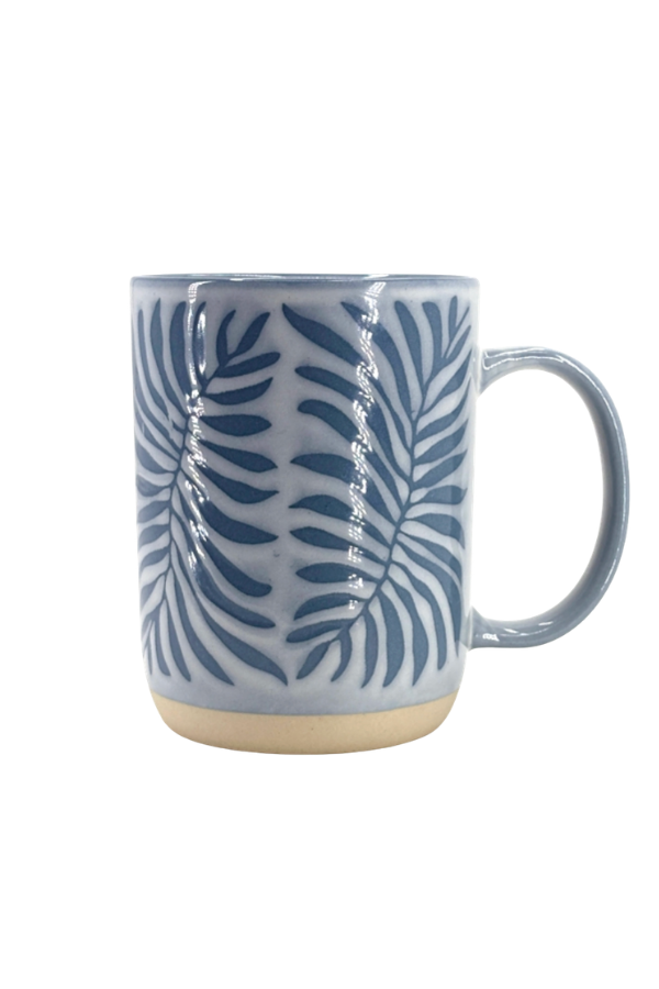 Blue Fern Botannical Mug - Stoneware