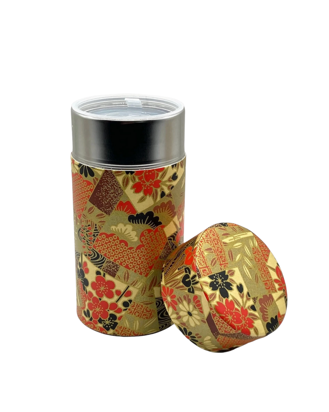 7oz (200g) Japanese Tea Canister Ogone Golden Painting