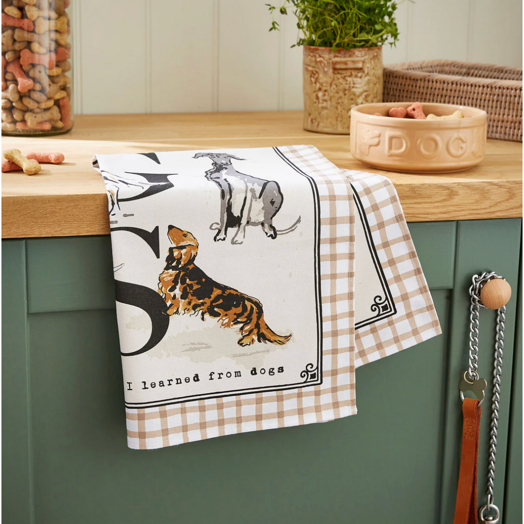 Country Dogs Tea Towel