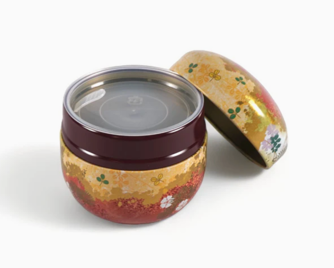 Traditional Japanese Style Tea Leaves Container Red
