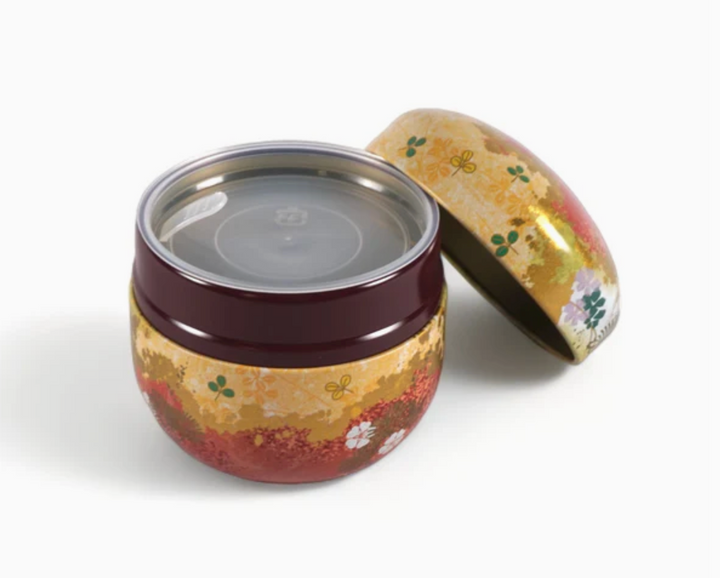Traditional Japanese Style Tea Leaves Container Red