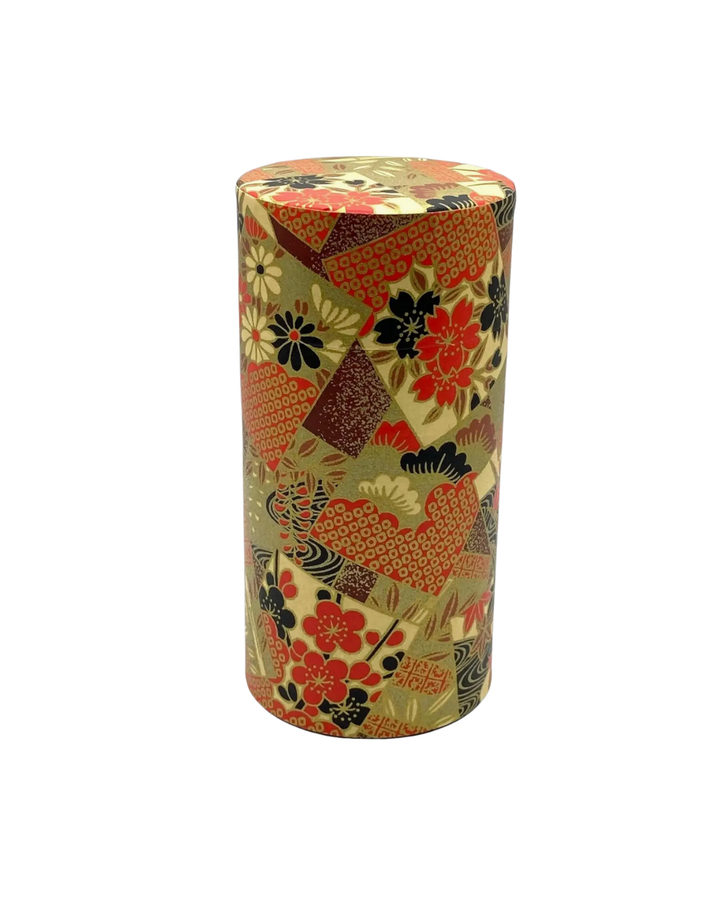 7oz (200g) Japanese Tea Canister Ogone Golden Painting