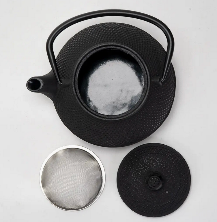 Black Hobnail Design 800ml Cast Iron Tea Pot