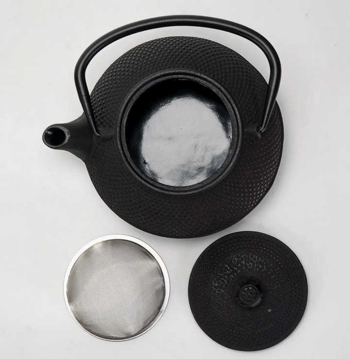 Black Hobnail Design 800ml Cast Iron Tea Pot
