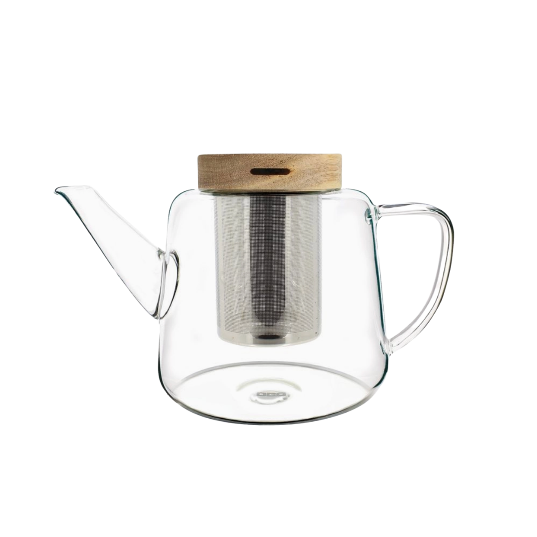 Gustave Borosilicate Glass Teapot 680 ml  Wooden Lid with Infuser