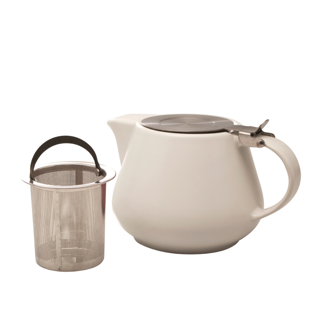 White Stoneware Infusing Teapot 650ml
