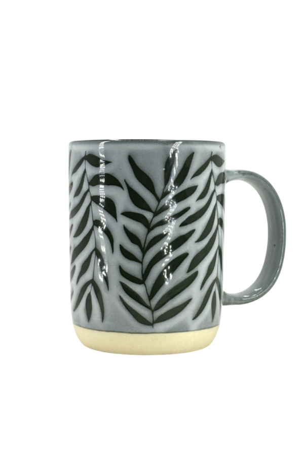 Green Fern Botannical Mug - Stoneware