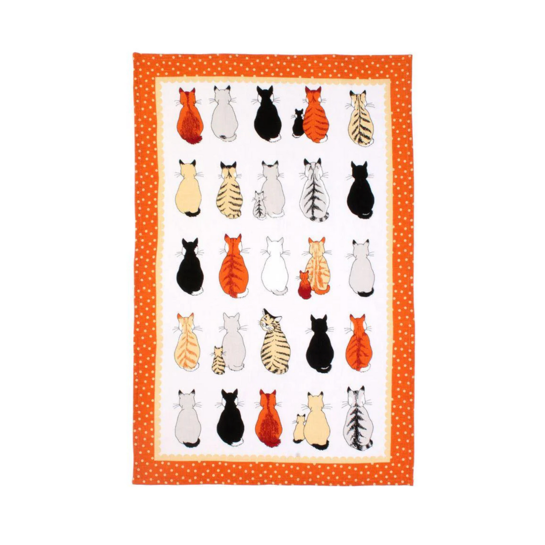 Cats in Waiting Tea Towel