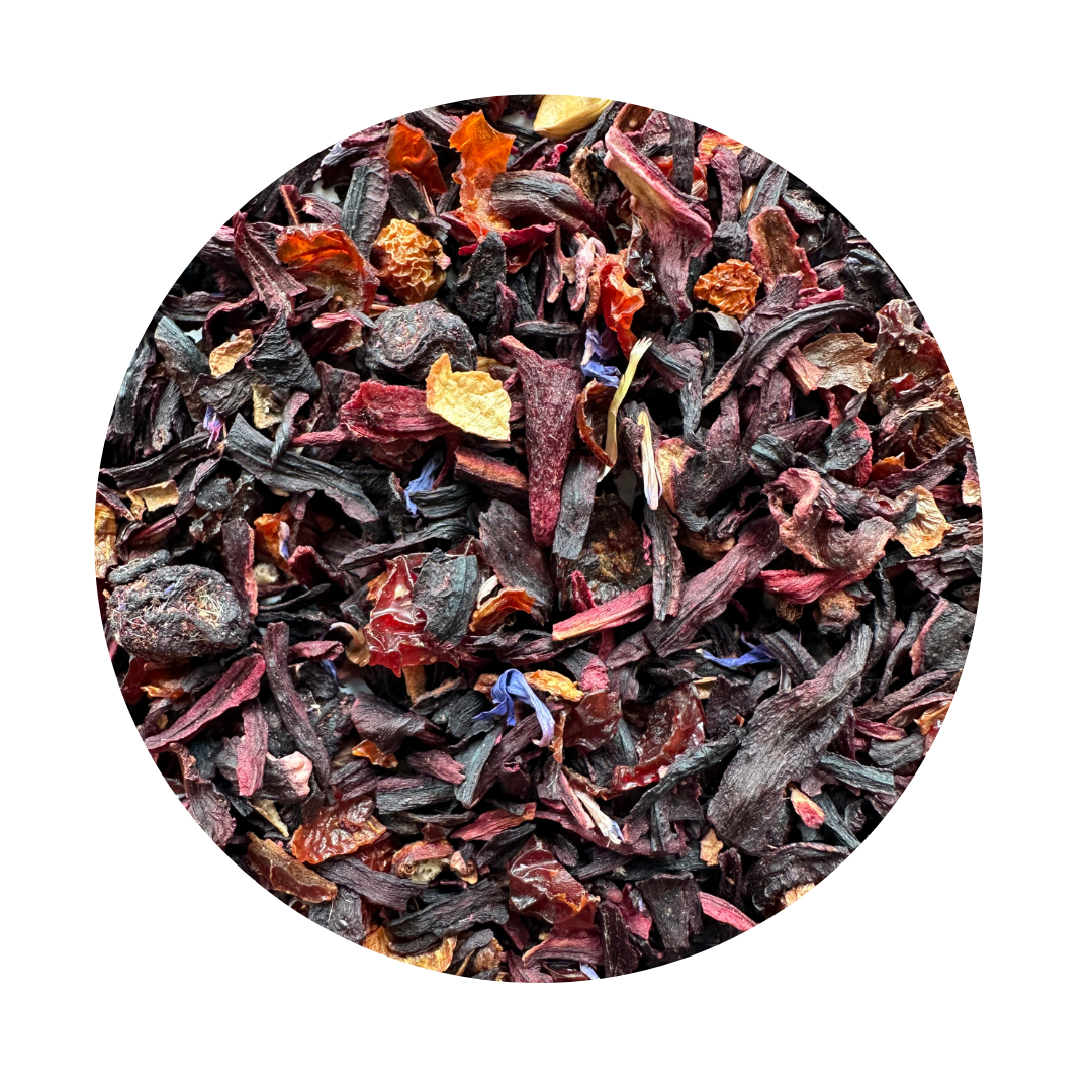 Colorful assortment of dried fruit with blueberry pieces