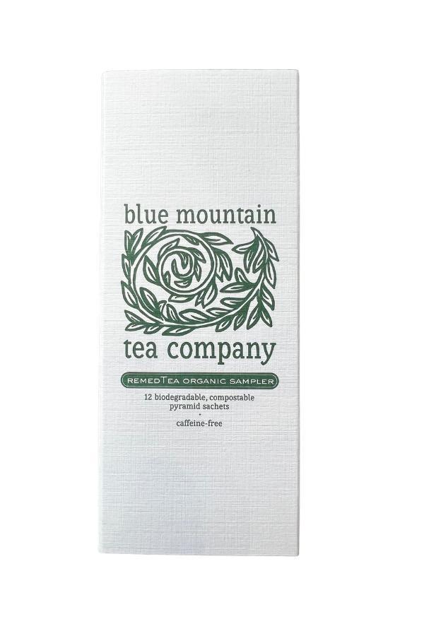 Pack of Blue Mountain Tea Company organic Dozen Breathe Easy Teabags on a white background