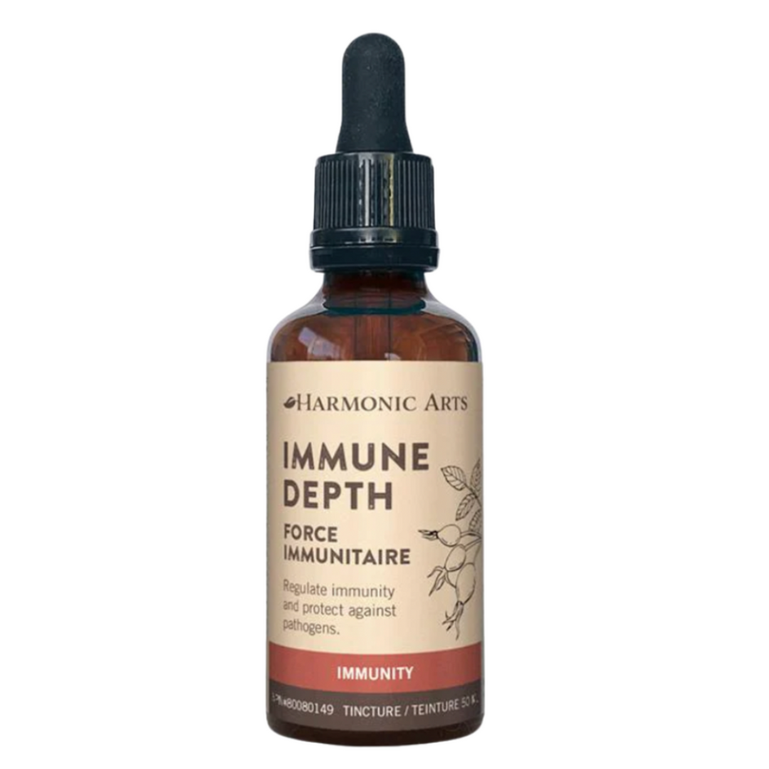 Bottle of Harmonic Arts Immune Depth on a white background