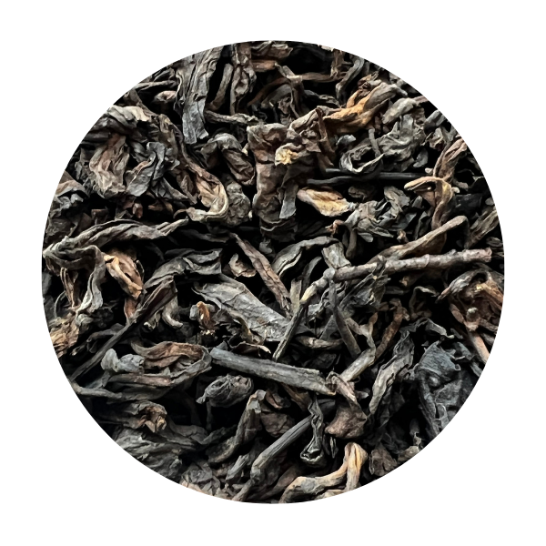 Black puerh tea leaves