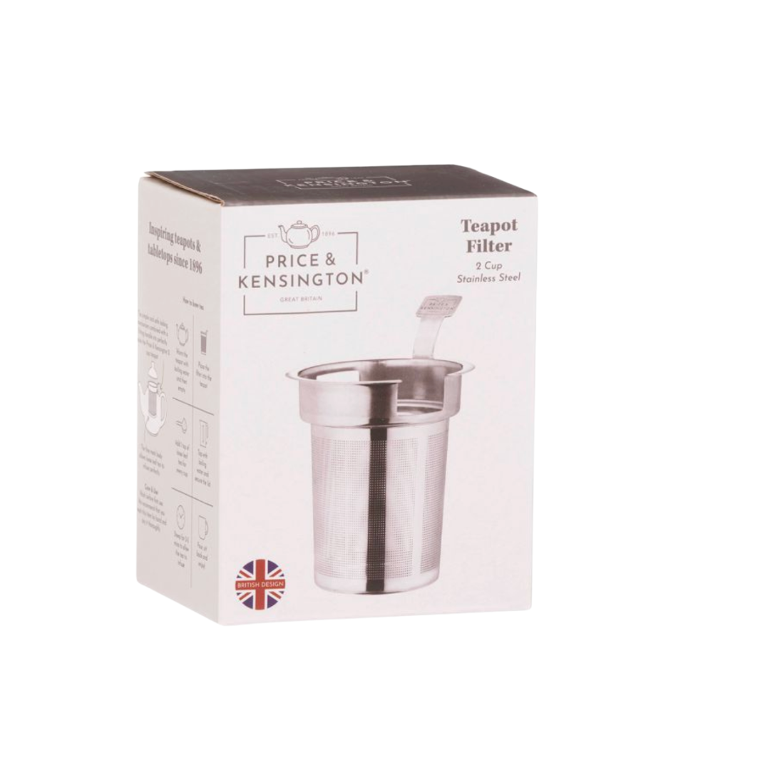 Teapot 2 cup filter with 'Price & Kensington' branding on a white background