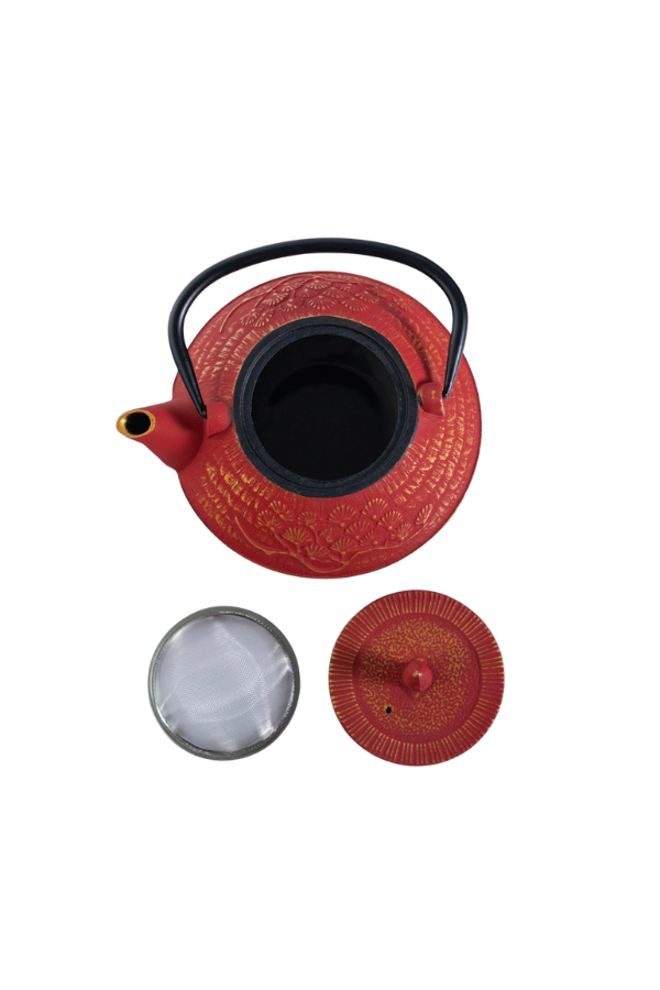 Cast Iron Teapot with Infuser – Red Ginkgo, 28 oz / 800ml