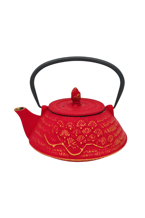 Cast Iron Teapot with Infuser – Red Ginkgo, 28 oz / 800ml
