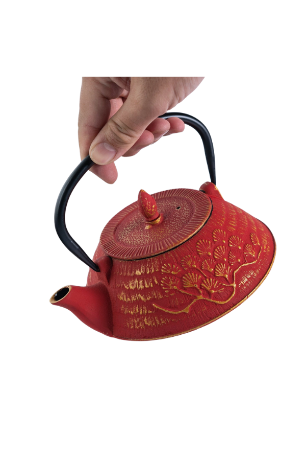 Cast Iron Teapot with Infuser – Red Ginkgo, 28 oz / 800ml