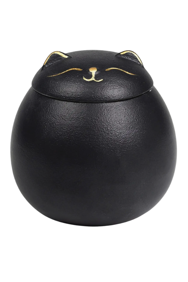Cat Ceramic Tea Canister – Black, 7 oz/ 200g