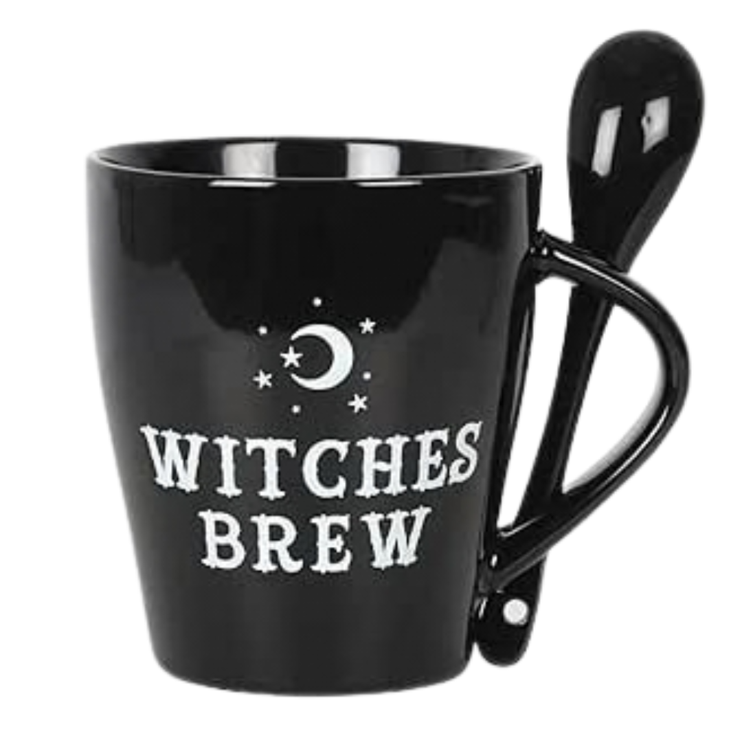 Witches Brew Mug and Spoon Set-Black