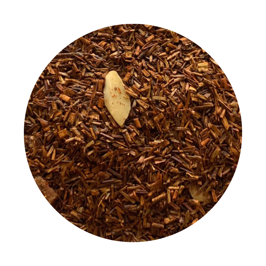 Loose Leaf Rooibos Tea with almond pieces.