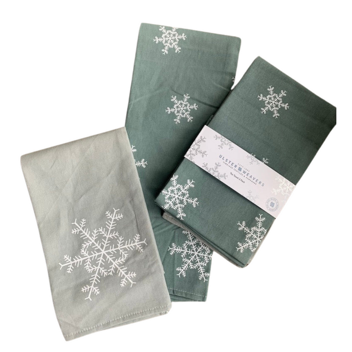 Snowflakes tea towel set  2 pack