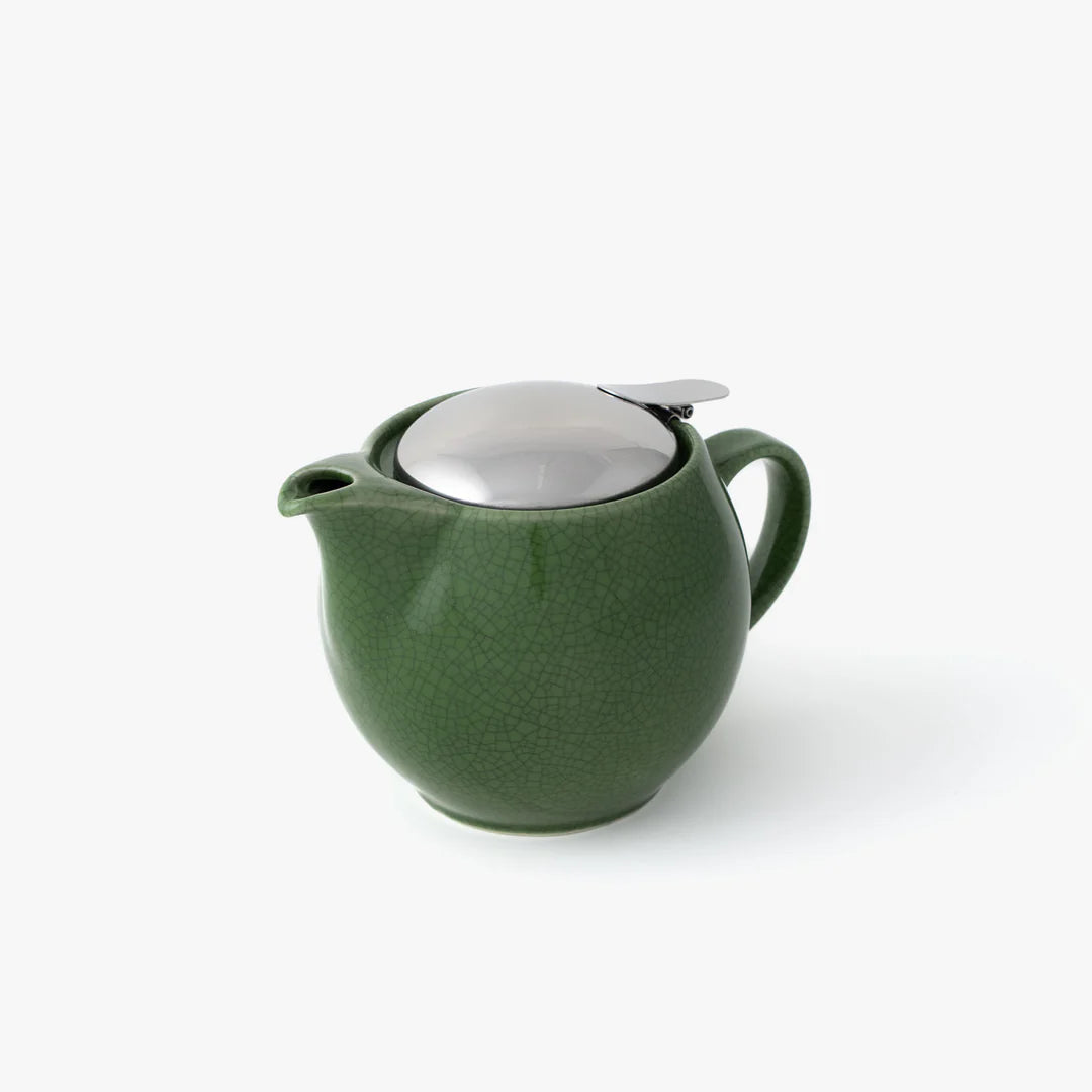 Bee House Round Ceramic Teapot 15oz - Crackle Green