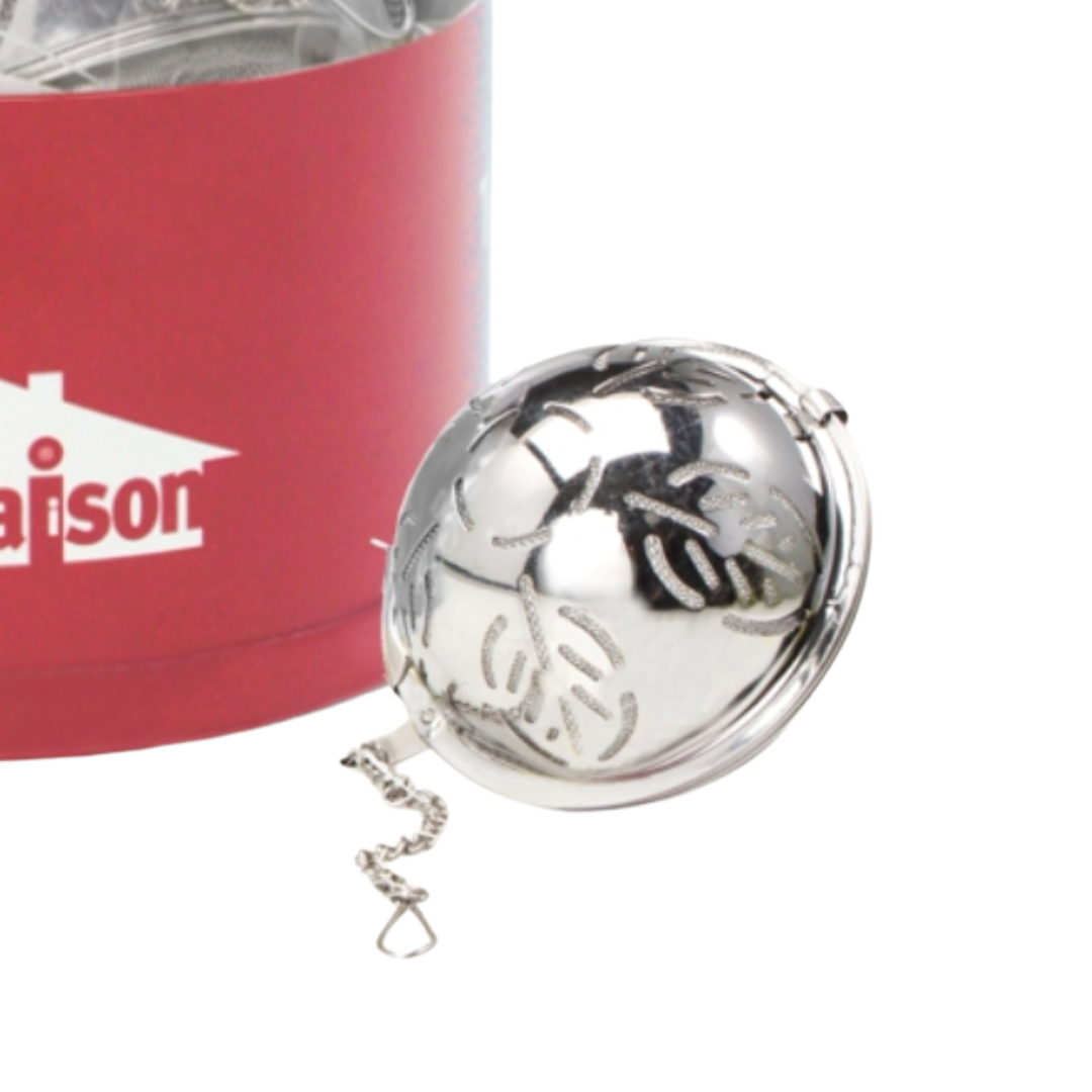Tea Ball Infuser with leaf pattern