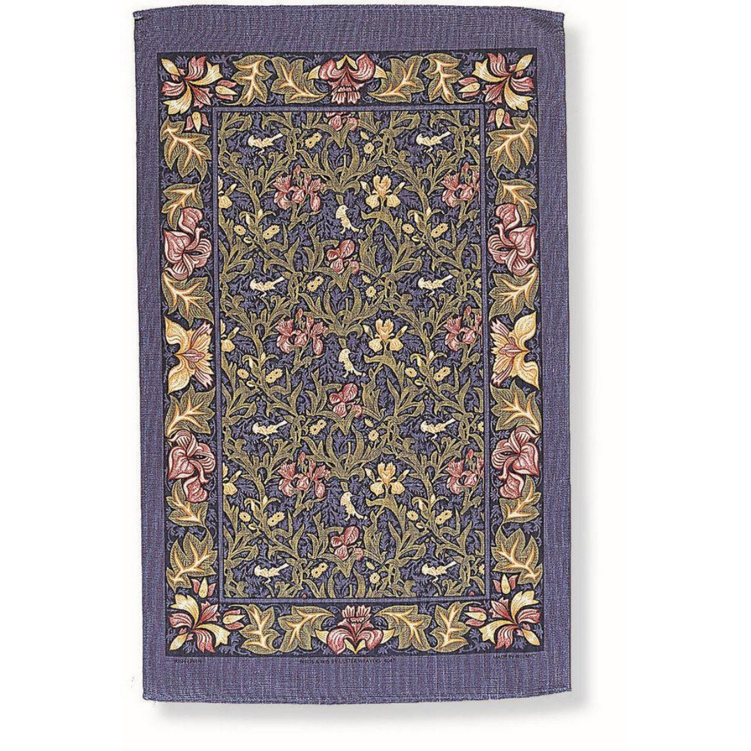 Tea Towel with birds and floral print.