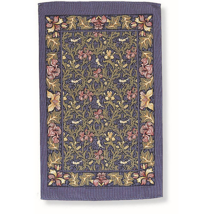 Tea Towel with birds and floral print.