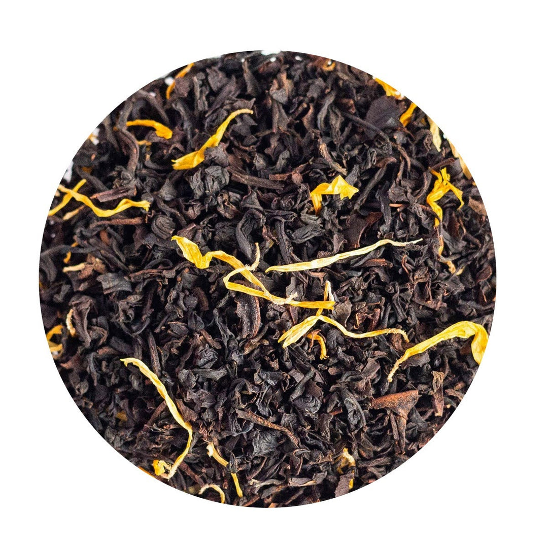 Loose Leaf Organic Black Tea with calendula and sunflower petals.