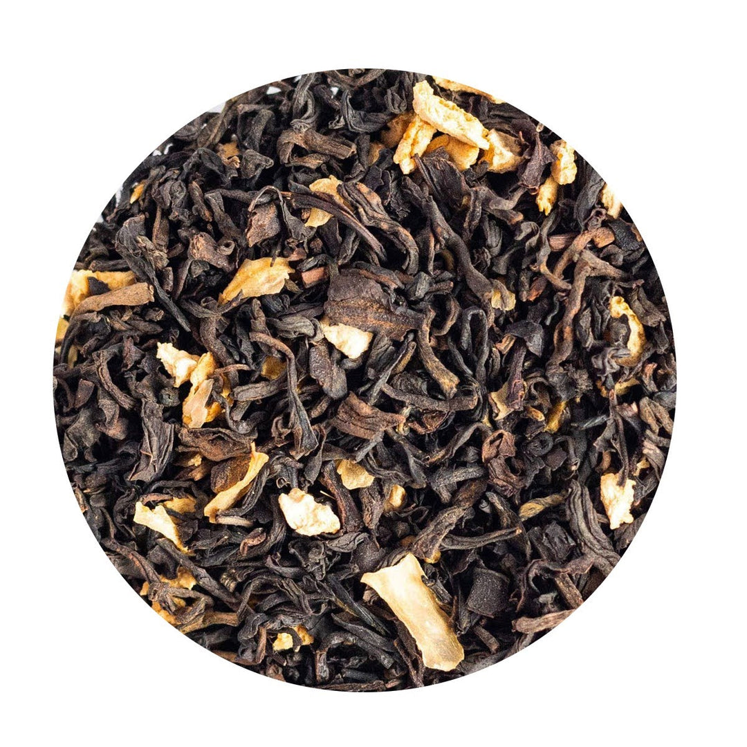 Loose Leaf Organic Black Tea with orange peel.