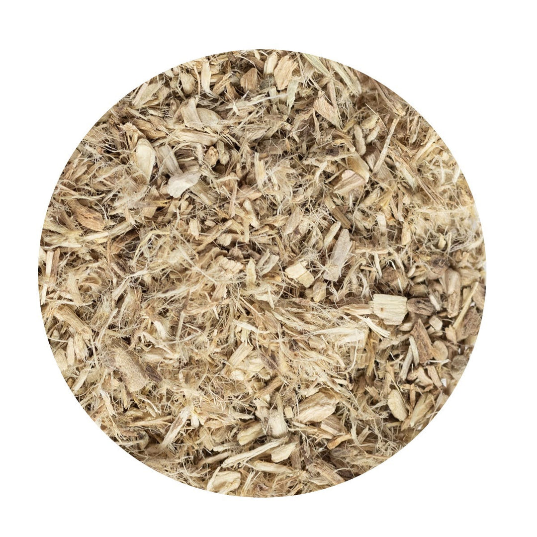 Loose Organic Marshmallow Root pieces.