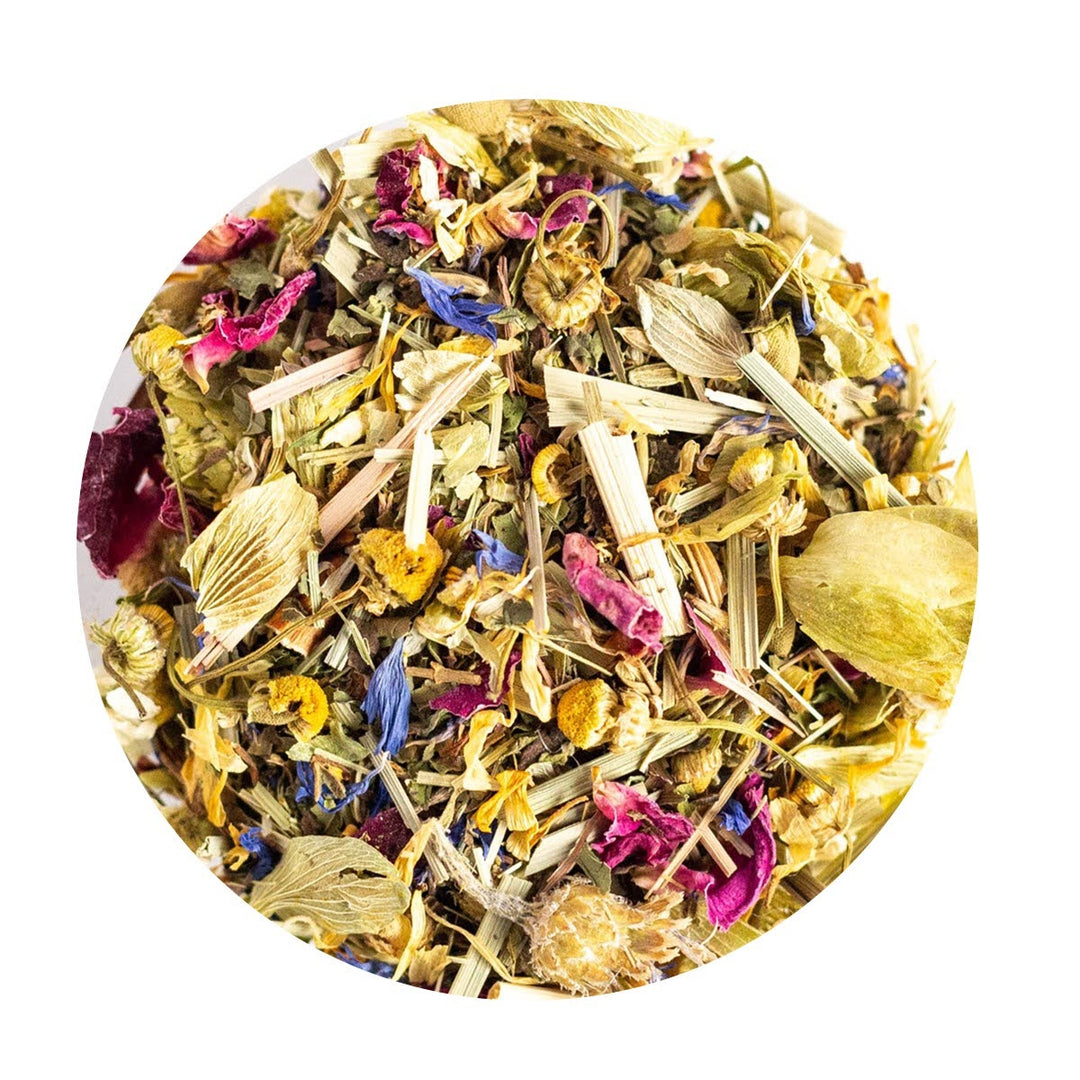 Loose Leaf herbal blend with traditional herbs to aid sleep.