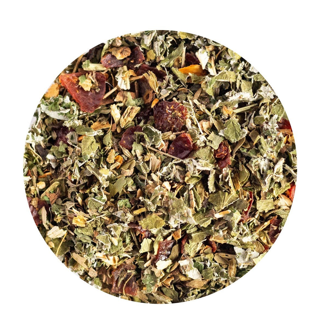 Loose Leaf herbal blend with traditional herbs to aid PMS relief.