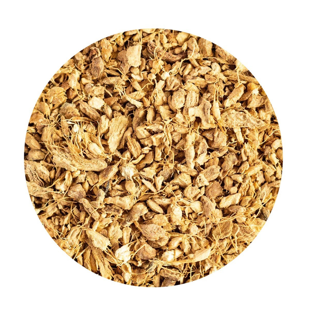 Loose Organic Ginger Root pieces.