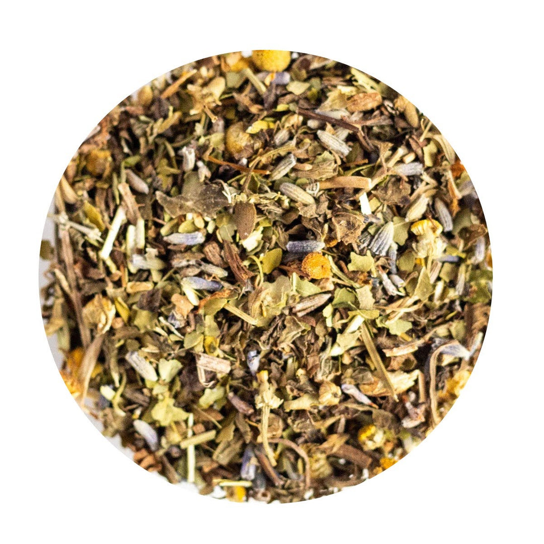 Loose Leaf herbal blend with traditional herbs to aid sleep.