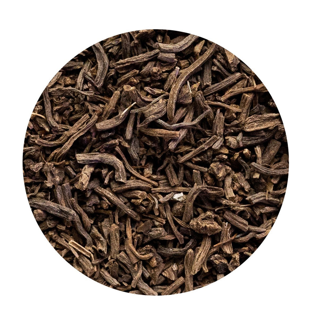 Loose Organic Valerian Root pieces.