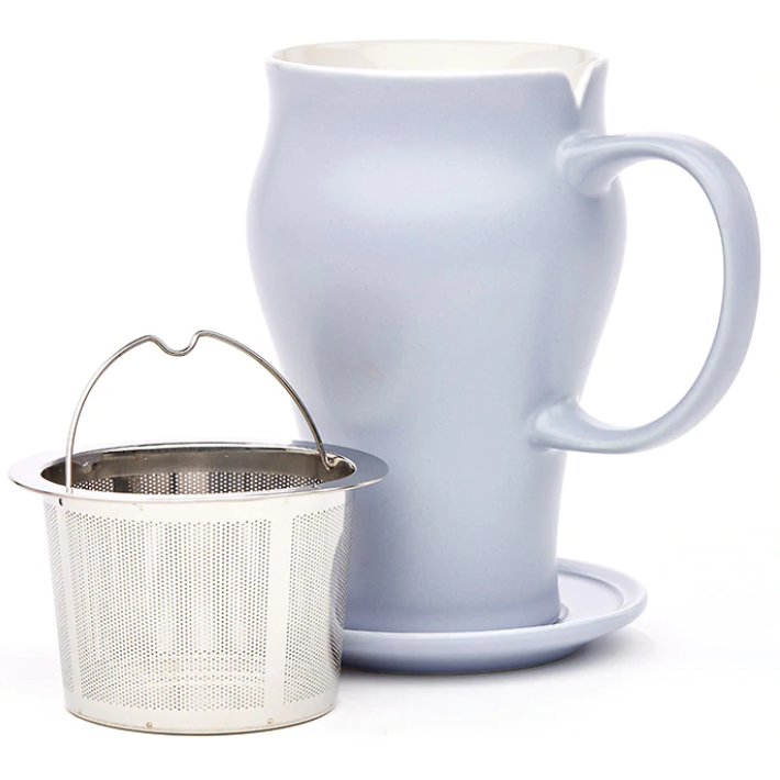 Satin Tea Mug London Fog Blue